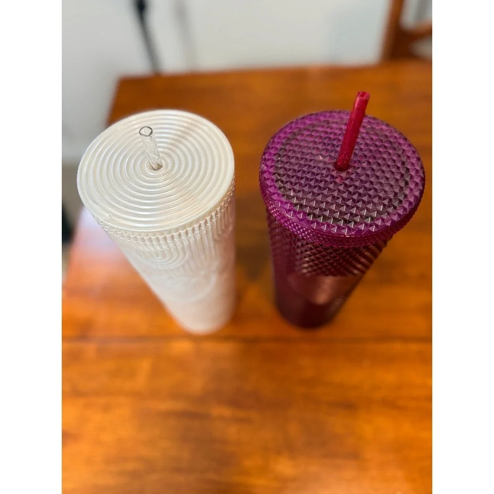 LOT Starbucks 24oz Venti Tumbler Purple Studded White Shell Arches 2022 Starbies